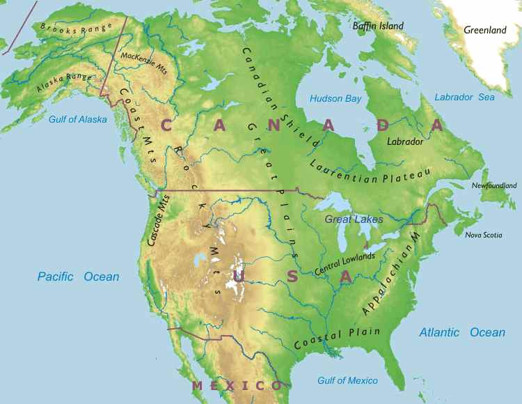 coastal plains physical map